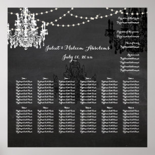 Póster PixDezines pizarra / candelabros / gráfico de asie
