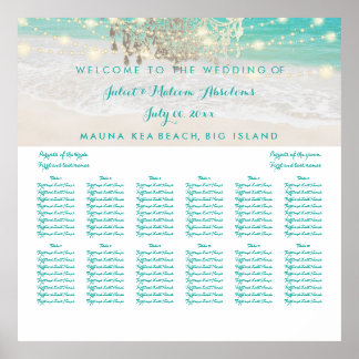 Póster PixDezines playa/chadeliers/carta de asientos