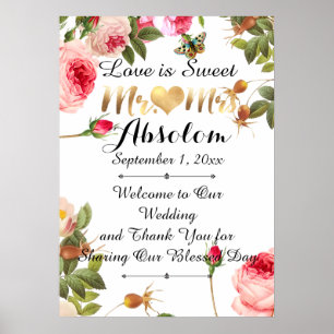 Póster PixDezines Rosas Vintage/Recepción