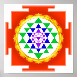 Póster PixDezines Sri Yantra Limpieza de Chakra/Resplando