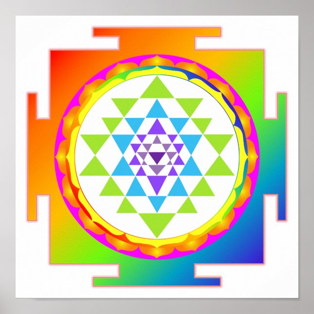 Póster PixDezines Sri Yantra/Meditación/Chakra (Frente)