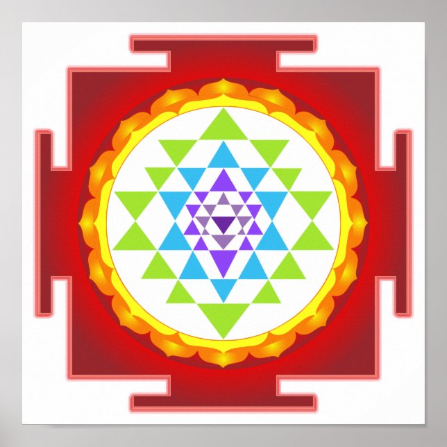 Póster PixDezines Sri Yantra/Meditation/Chakra (Frente)