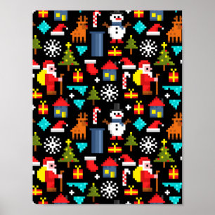 Póster Pixel Christmas