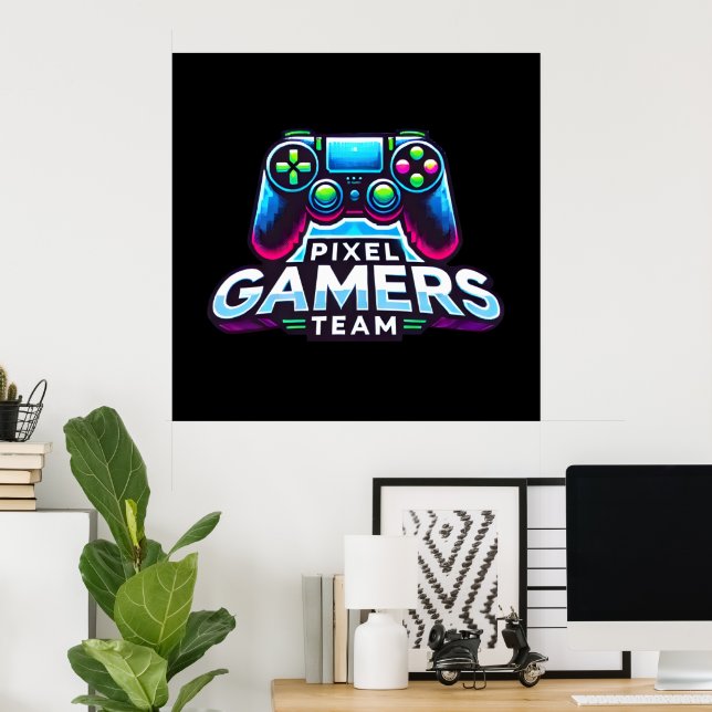 Póster Pixel Gamers Team - Next Gen Player (Oficina en casa)