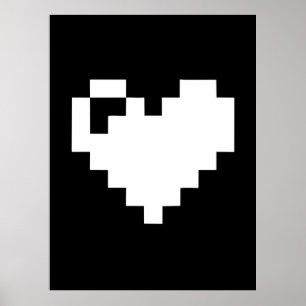 Póster Pixel Heart 8 bits
