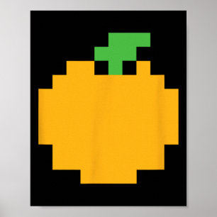 Póster Pixel Naranja Juego de Video de los 80 Halloween F
