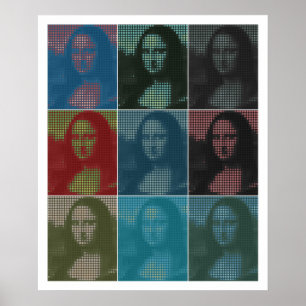 Póster Pixel popart: Mona Lisa de Da Vinci (La Gioconda)