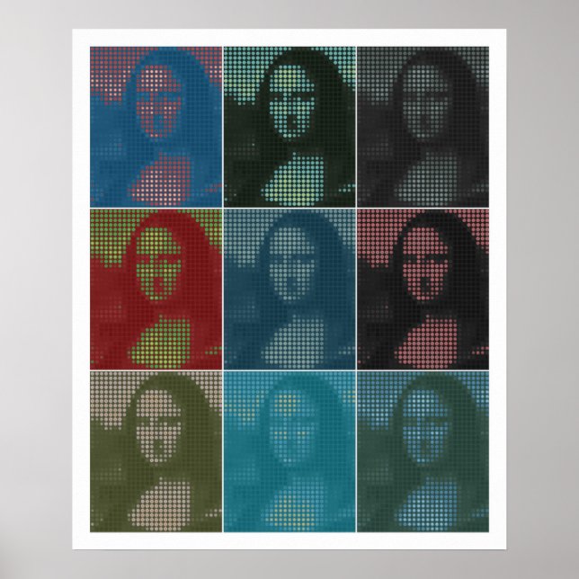 Póster Pixel popart: Mona Lisa de Da Vinci (La Gioconda) (Frente)
