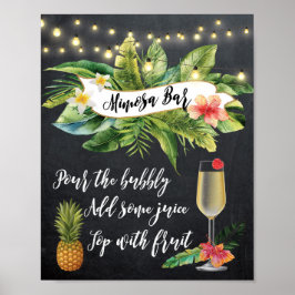 Póster pizarra de luces de cuerda de Rótulo tropical Mimo