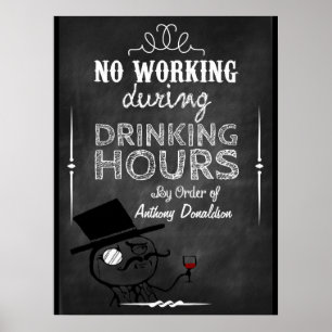 Póster Pizarra Personalizada Humor Vino