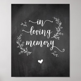 Póster Pizarrón de enredaderas rústicas En memoria, memor