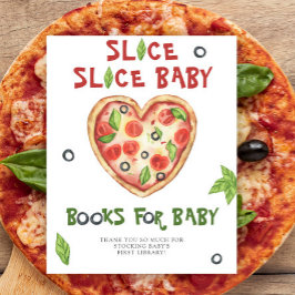 Póster pizza acuarela ducha de bebé - libros para bebé