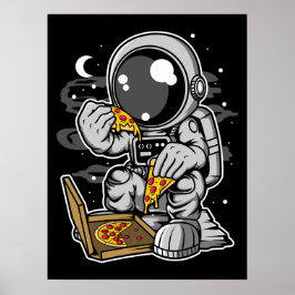 Póster Pizza astronauta