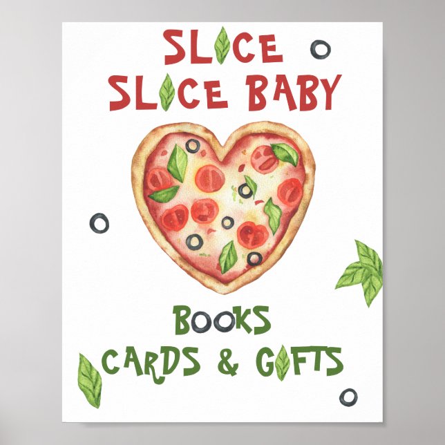 Póster pizza baby ducha - tarjetas y regalos (Frente)