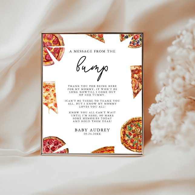 Póster Pizza Baby Shower Un Mensaje Del Rótulo Bump (Subido por el creador)