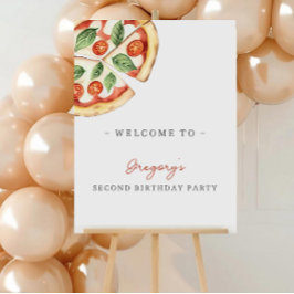 Póster Pizza Birthday Party Welcome Poster