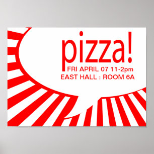 Póster ¡pizza! : burbuja del discurso cómico