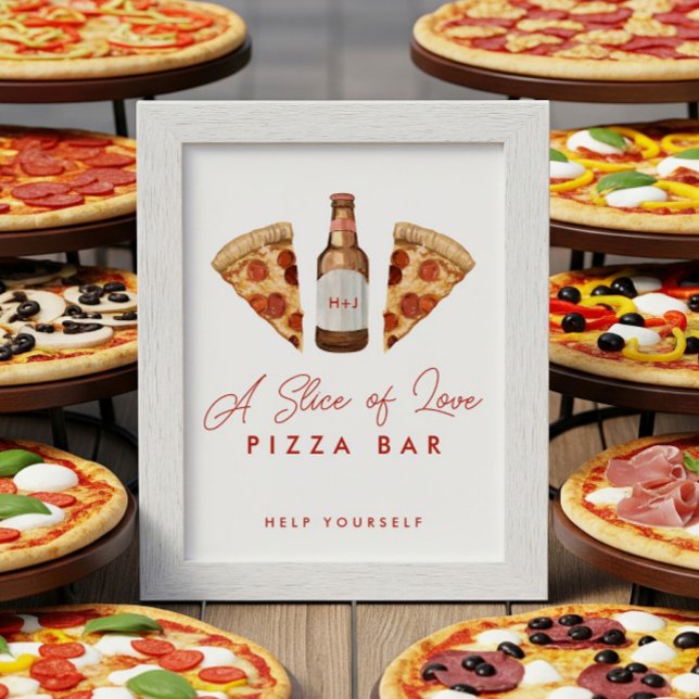 Póster Pizza & Cerveza Parejas Ducha Bar Rótulo (Subido por el creador)