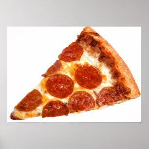 Póster Pizza cortada de SlipperyJoe queso delici