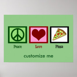 Póster Pizza de amor por la paz