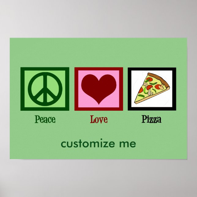 Póster Pizza de amor por la paz (Frente)