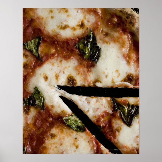 Póster pizza de queso con leña (Frente)