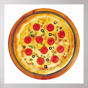 Póster Pizza de salchichones