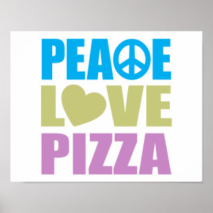 Póster Pizza del amor de la paz