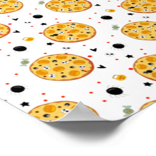 Póster Pizza divertida de Halloween para amantes de la co