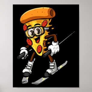 Póster Pizza Divertida Esquí Tarta Quesera Foodie Esquí I