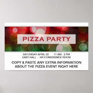 Póster pizza fiesta bokeh