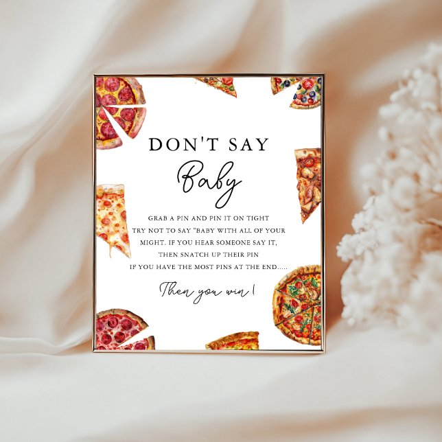 Póster Pizza no digas juego de Baby Shower (Subido por el creador)