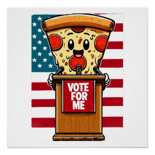Póster pizza patriótica voten por mí