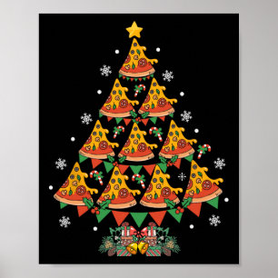 Póster Pizza Pizza, árbol de Navidad, comida rápida, Navi