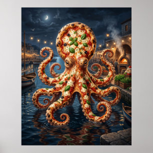 Póster Pizza Pulpo Puerto