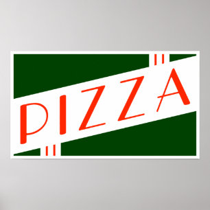 Póster pizza retra