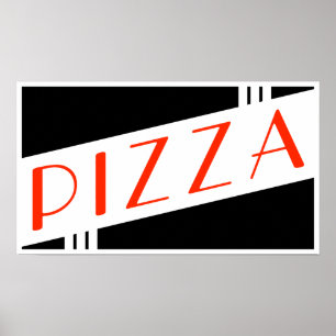 Póster pizza retro