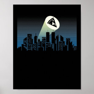 Póster Pizza Slice Beam Sobre La Pie Del Skyline