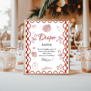 Póster Pizza Special Deliv Diaper raffle baby ducha