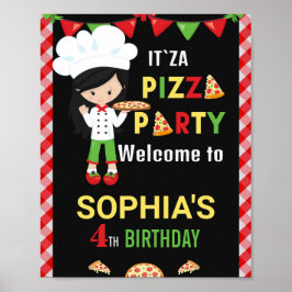 Póster Pizza welcome party sign Pizza making party