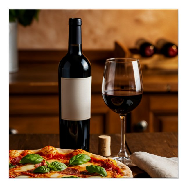 Póster Pizza & Wine Art (Anverso)