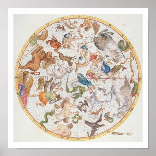 Póster Placa 26 de 'Atlas Coelestis', de John Flamsteed (Frente)