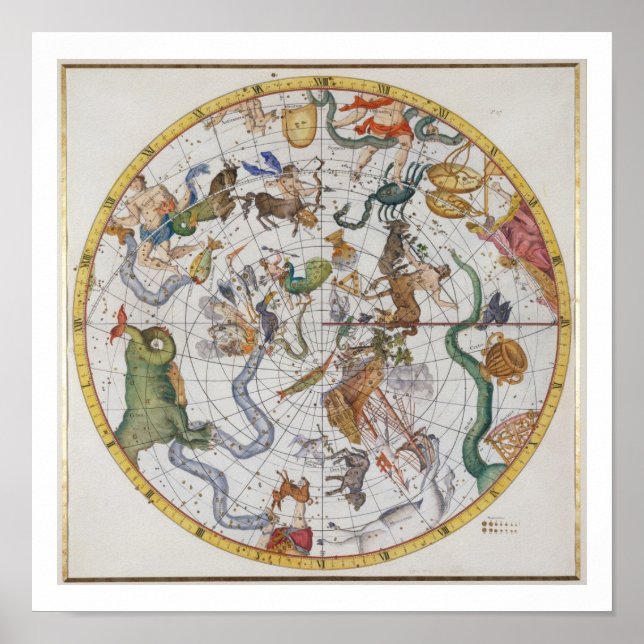 Póster Placa 27 de 'Atlas Coelestis', de John Flamsteed (Frente)