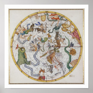Póster Placa 27 del "atlas Coelestis", por Juan Flamsteed