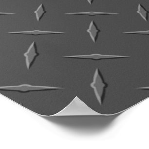 Póster Placa de diamante de acero aluminio plateado hombr