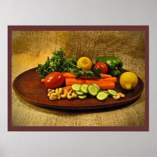 Póster Placa de ensalada de verduras