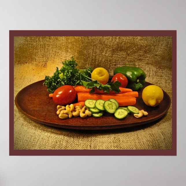 Póster Placa de ensalada de verduras (Frente)