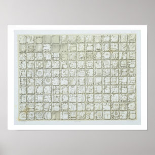 Póster Placa de la escritura ideográfica del templo de I
