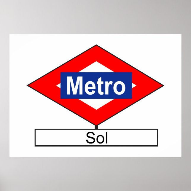Póster Placa de la estación de metro de Sol (Frente)