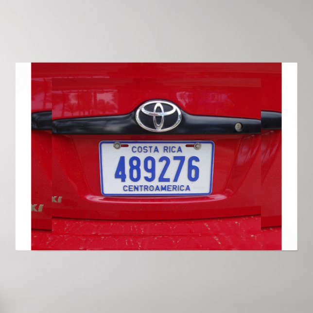Póster Placa de licencia de Costa Rica (Frente)